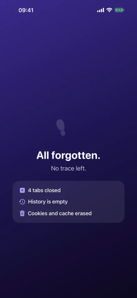 Sporløs on iPhone: Forget everything with one tap