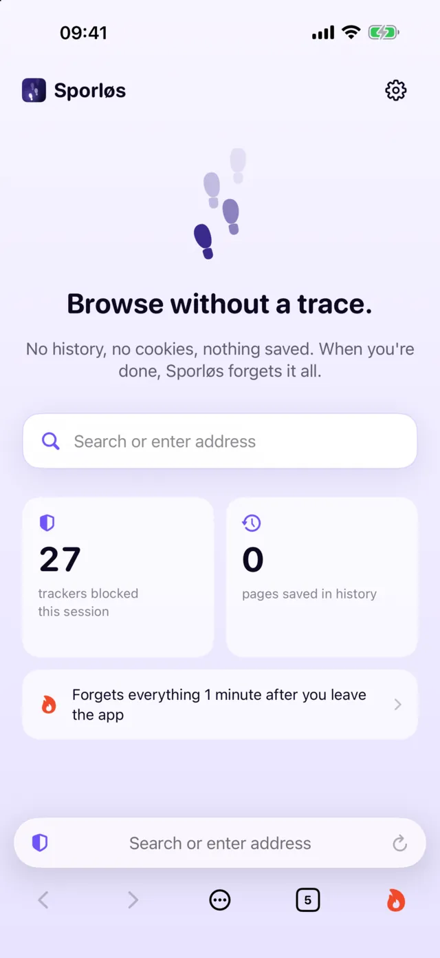 Sporløs on iPhone: A clean start, with the trackers blocked so far
